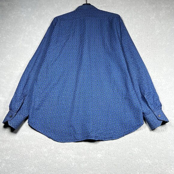 Etro Milano Button Down Shirt Mens Size 42 Blue Long Sleeve Made In Italy - Picture 7 of 10